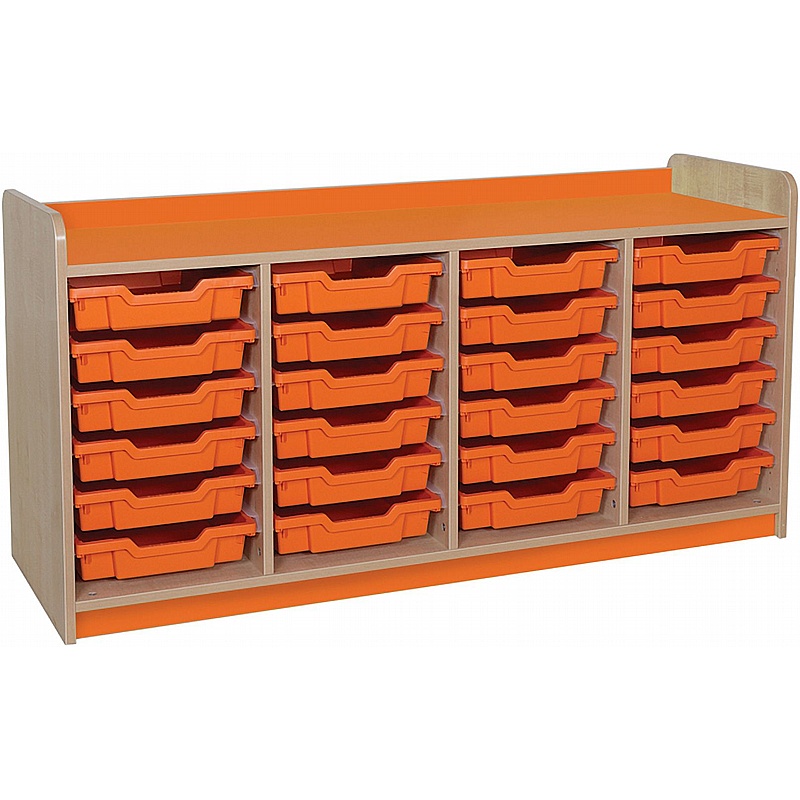 KubbyClass Library Quad Column Shallow Tray Storage Unit - Education