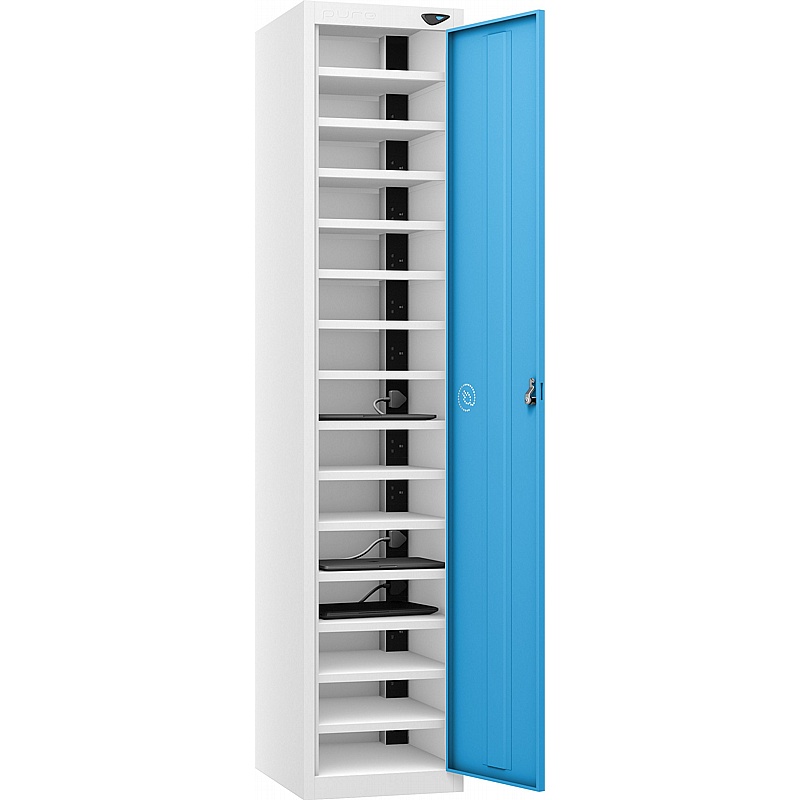 Pure Power 15 Compartment Laptop and Tablet Charging Cupboard with Cam Lock - Lockers & Cloakroom