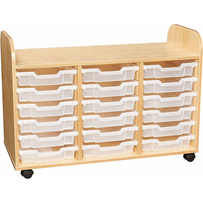 KubbyClass Nursery Triple Column 18 Shallow Tray Storage - Education
