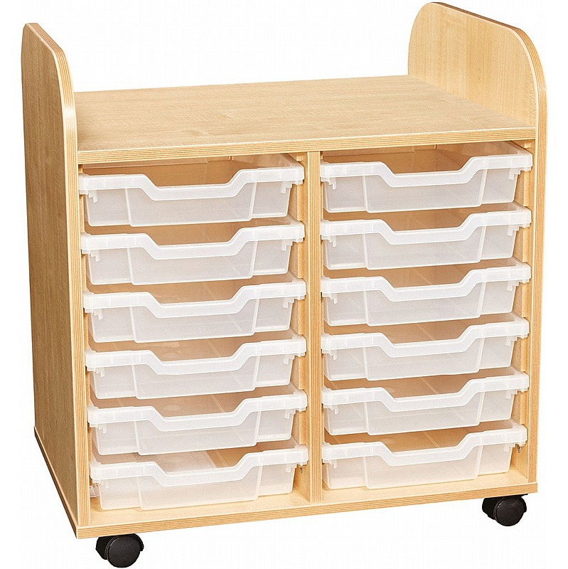 KubbyClass Nursery Double Column 12 Shallow Tray Storage - Education