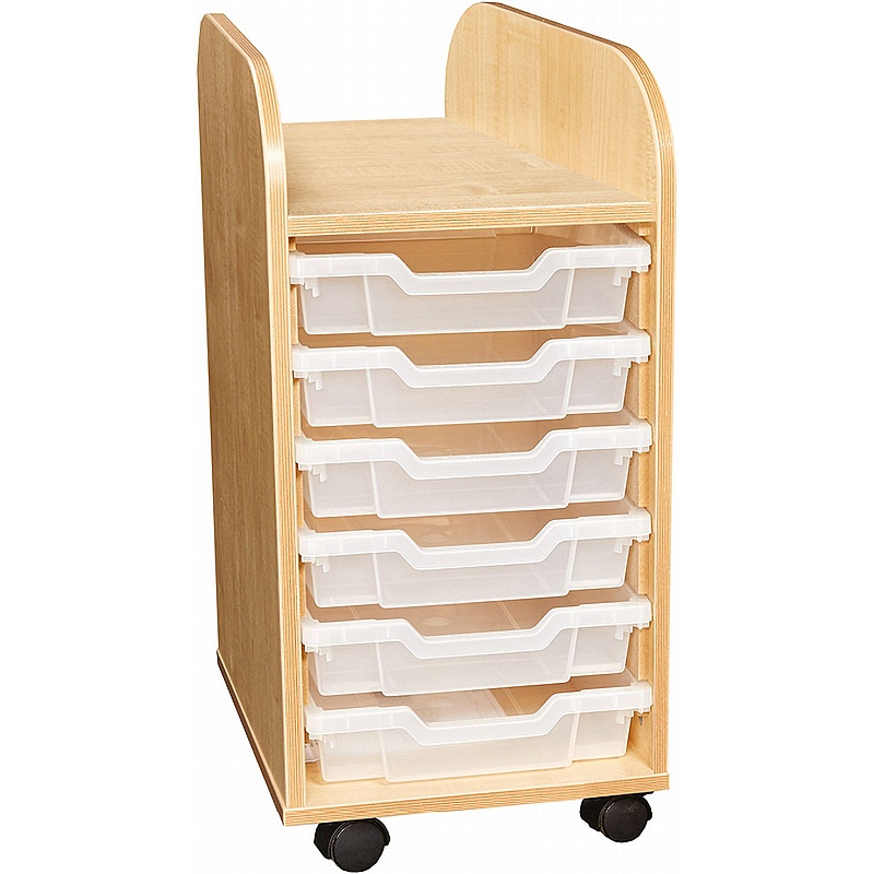 KubbyClass Nursery Single Column 6 Shallow Tray Storage - Education