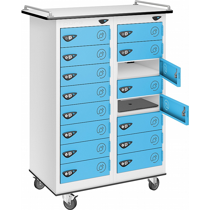 Pure Power 16 Compartment Laptop and Tablet Charging Mobile Lockers with Cam Lock - Lockers & Cloakroom
