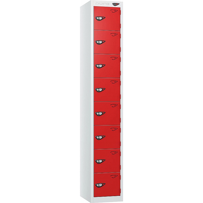 Pure Antibacterial 8 Compartment Personal Effects Lockers with Cam Lock - Lockers & Cloakroom