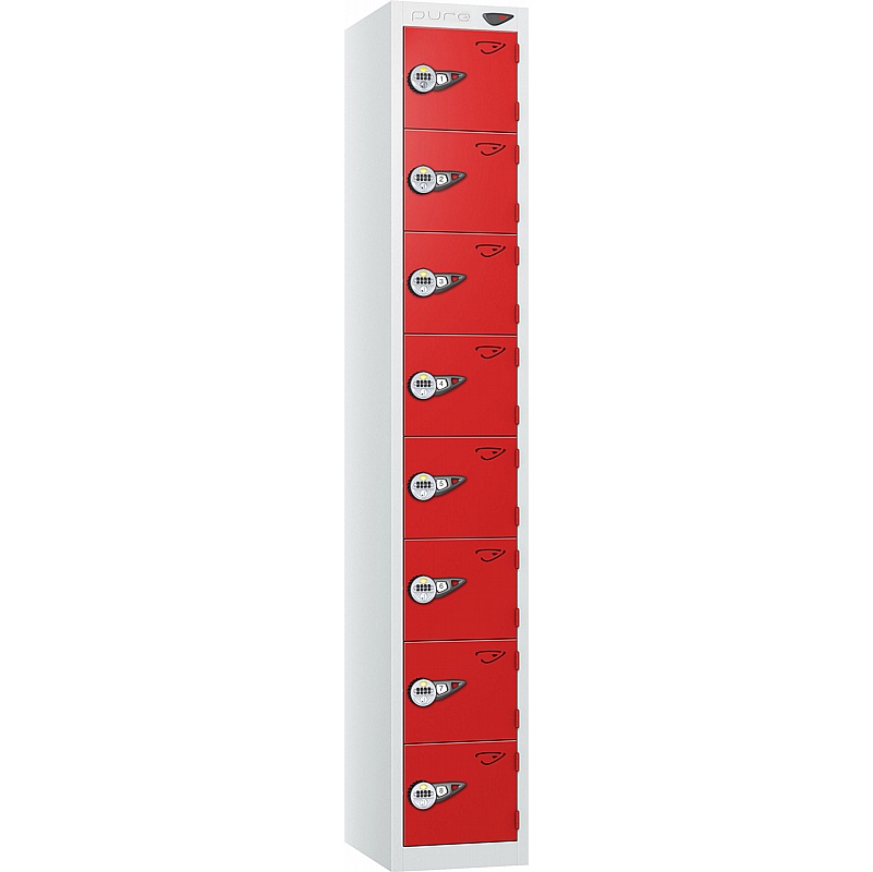 Pure Antibacterial 8 Compartment Personal Effects Lockers with Manual Combination Lock - Lockers & Cloakroom