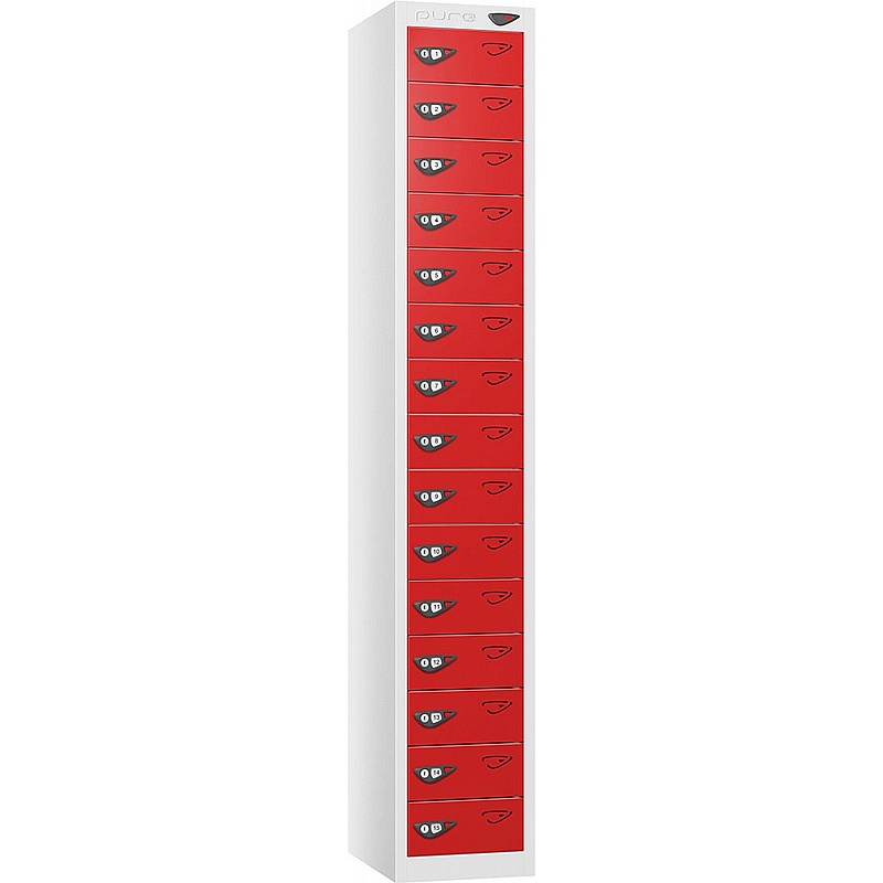 Pure Antibacterial 15 Compartment Personal Effects Lockers with Cam Lock - Lockers & Cloakroom