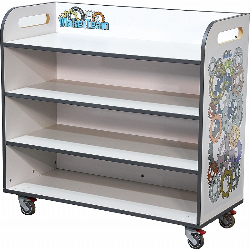 MakerTeam Heavy Duty 4 Shelf Trolley - Education