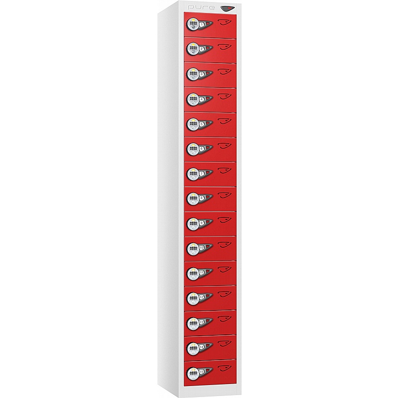 Pure Antibacterial 15 Compartment Personal Effects Lockers with Manual Combination Lock - Lockers & Cloakroom