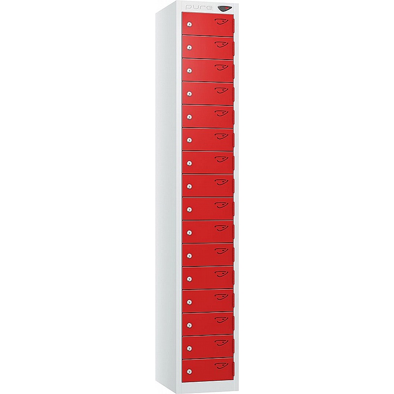 Pure Antibacterial 16 Compartment Personal Effects Lockers with Cam Lock - Lockers & Cloakroom