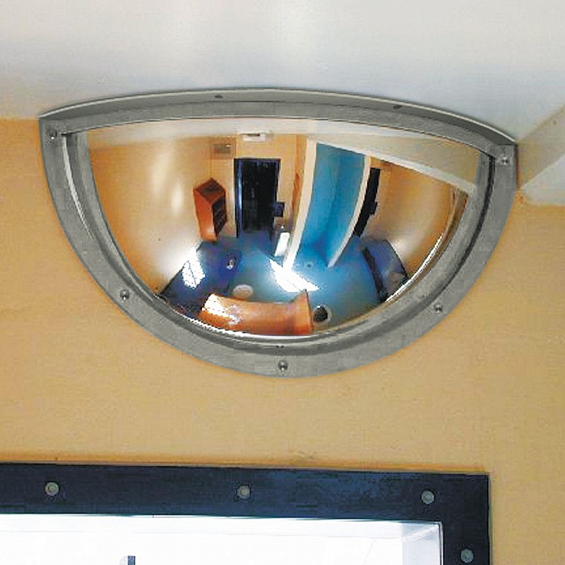 Institutional Stainless Steel 180 Degree Observation Mirror - Premises