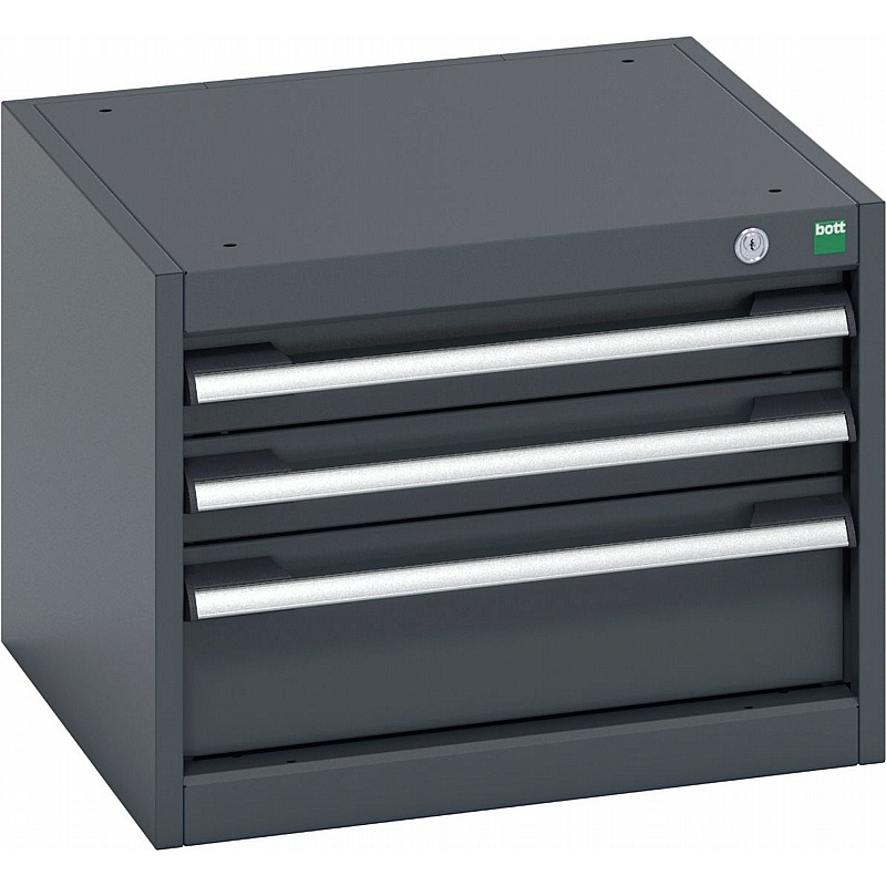 Bott Cubio 3 Drawer Anthracite Metal Cabinets - Workshop
