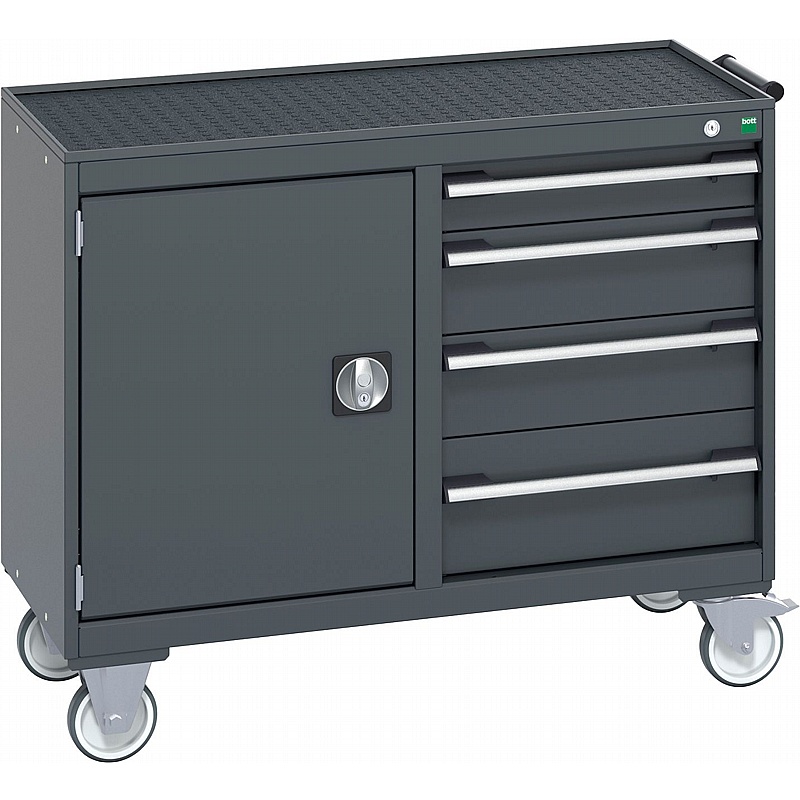 Bott Cubio Mobile Combination Anthracite Metal Cabinets with Top Tray and Mat - Workshop