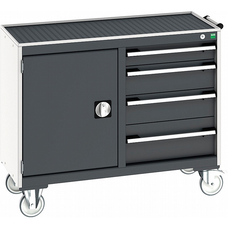 Bott Cubio Mobile Combination Metal Cabinets with Top Tray and Mat - Workshop