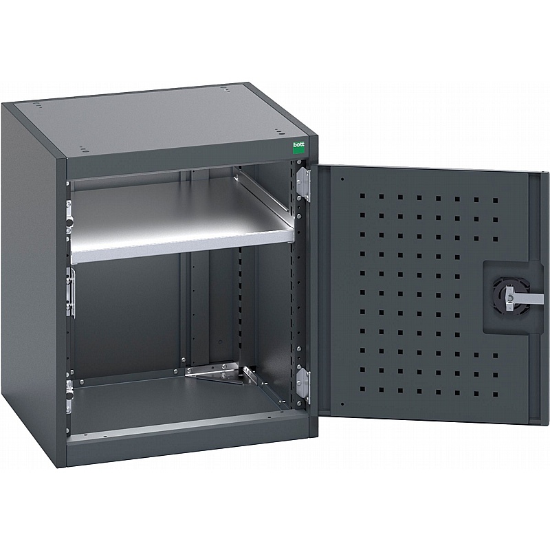 Bott Cubio Perfo Panel Lined Anthracite Single Door Metal Cupboards - Workshop