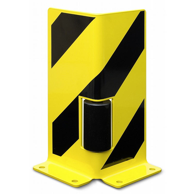 Black Bull Impact Protection Pallet Racking Angle Protectors with Guide Rollers - Premises