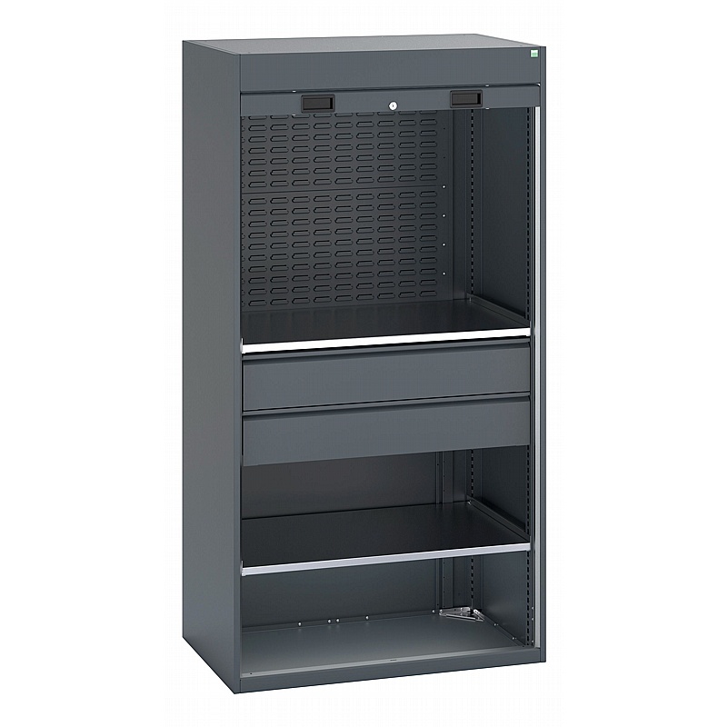 Bott Cubio Tambour Door Anthracite Metal Cupboards with Drawers - Workshop
