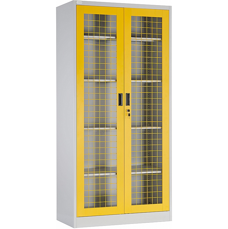Steel-it Double Door Metal Mesh Storage Cupboard - Workshop