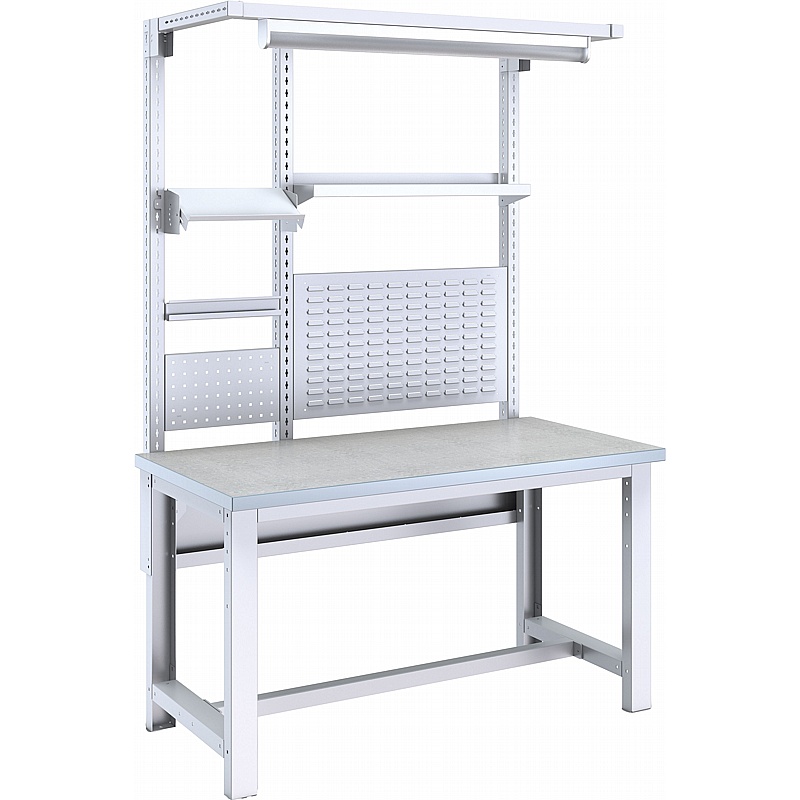Bott Cubio Rectangular Lino Work Bench with Rear Back Frame System A - Workshop