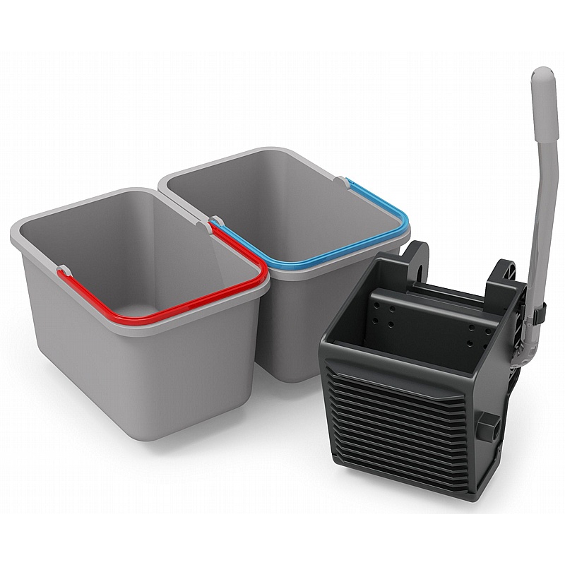 Numatic ECO-Matic SRK16 Kit (2 x 17L Buckets & Flat Mop Vertical Press) - Cleaning & Hygiene