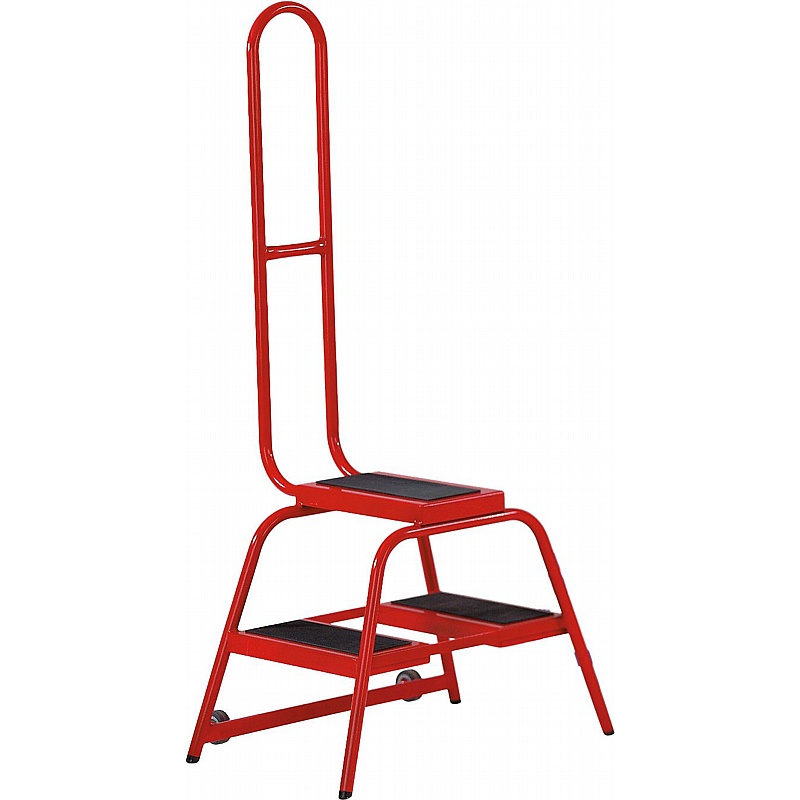 Steptek Wheelalong Two Step Portable Steps with Grab Handle - Access Equipment