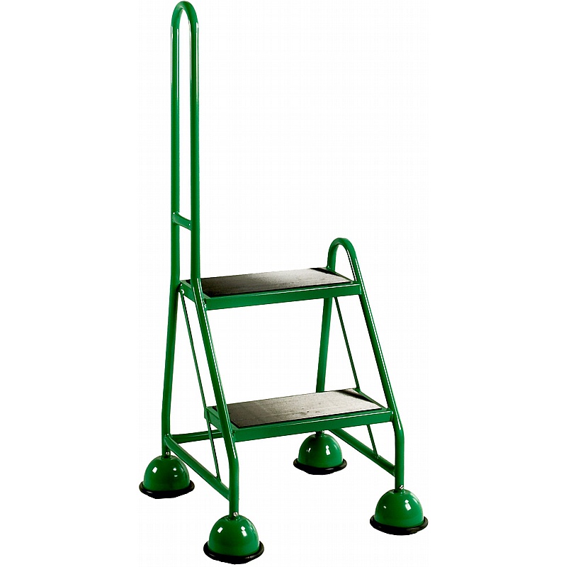 Steptek Single Sided Two Step Mobile Steps with Single Handrail - Access Equipment