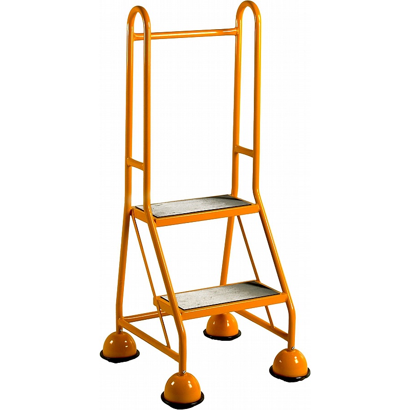 Steptek Single Sided Two Step Mobile Steps with Double Handrail - Access Equipment