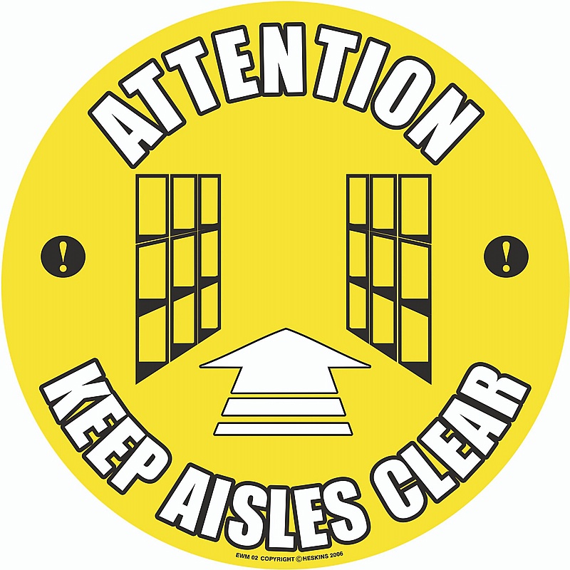 PROline Attention Keep Aisles Clear Floor Sign - Premises