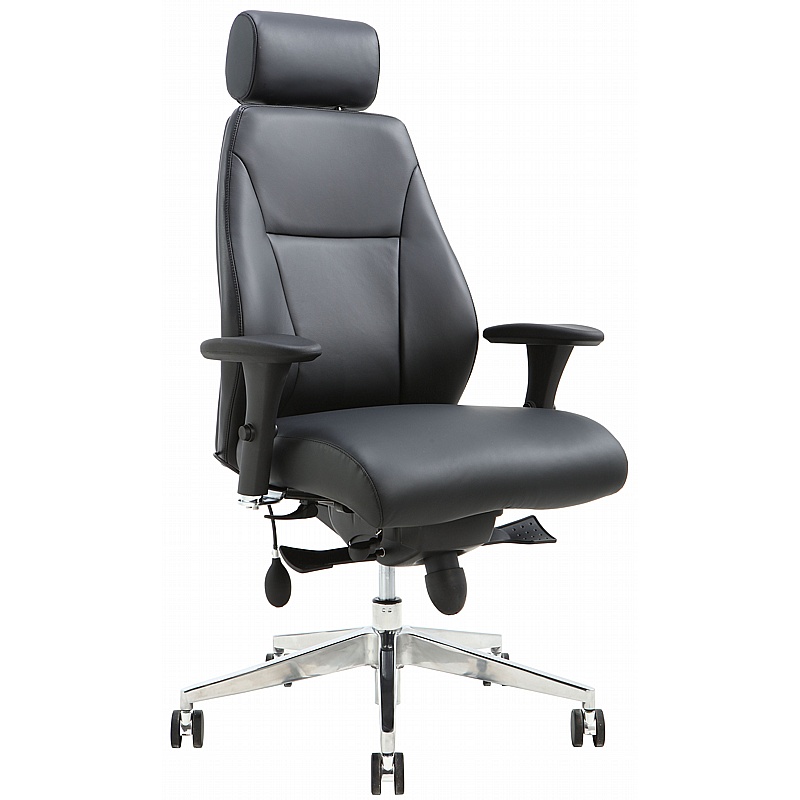 Posture-Task 24-7 Heavy Duty Top Leather Ergonomic Office Chair - Office Furniture