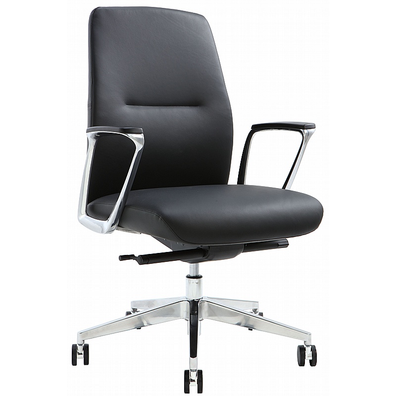 Noble Luxury Medium Back Top Grain Leather Executive Office Chair - Office Furniture