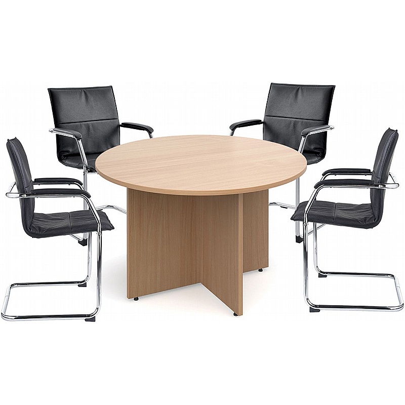 Spectra Arrowhead Round Meeting Table with Essen Chairs Bundle Deal - Office Furniture