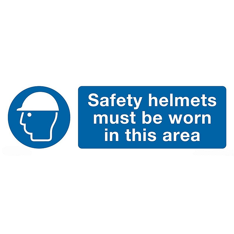 Safety Helmets To Be Worn In This Area Rigid Plastic Signs - Premises